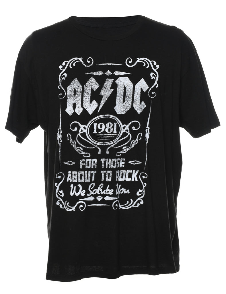 AC/DC Black & Off-White Band T-shirt - XL