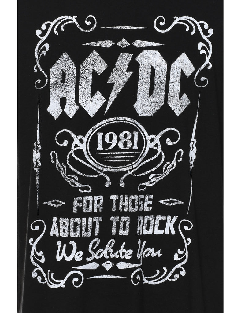 AC/DC Black & Off-White Band T-shirt - XL