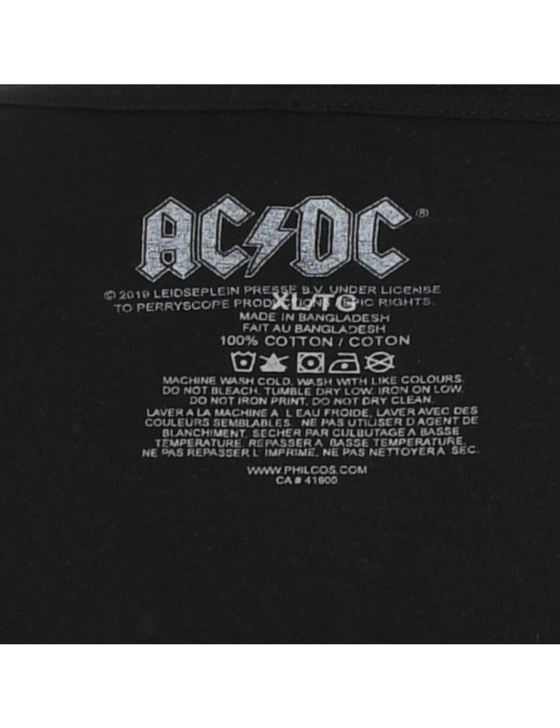 AC/DC Black & Off-White Band T-shirt - XL