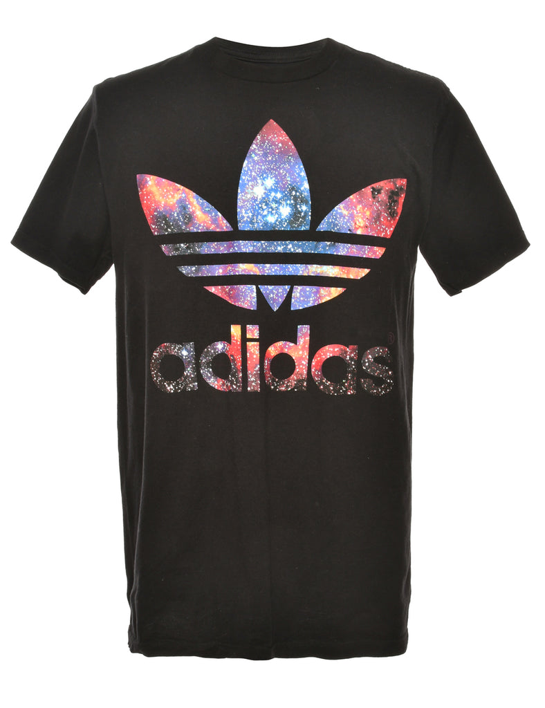 Adidas Black Printed T-shirt - L
