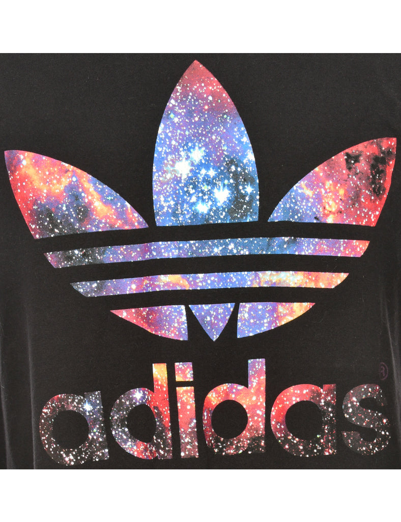 Adidas Black Printed T-shirt - L