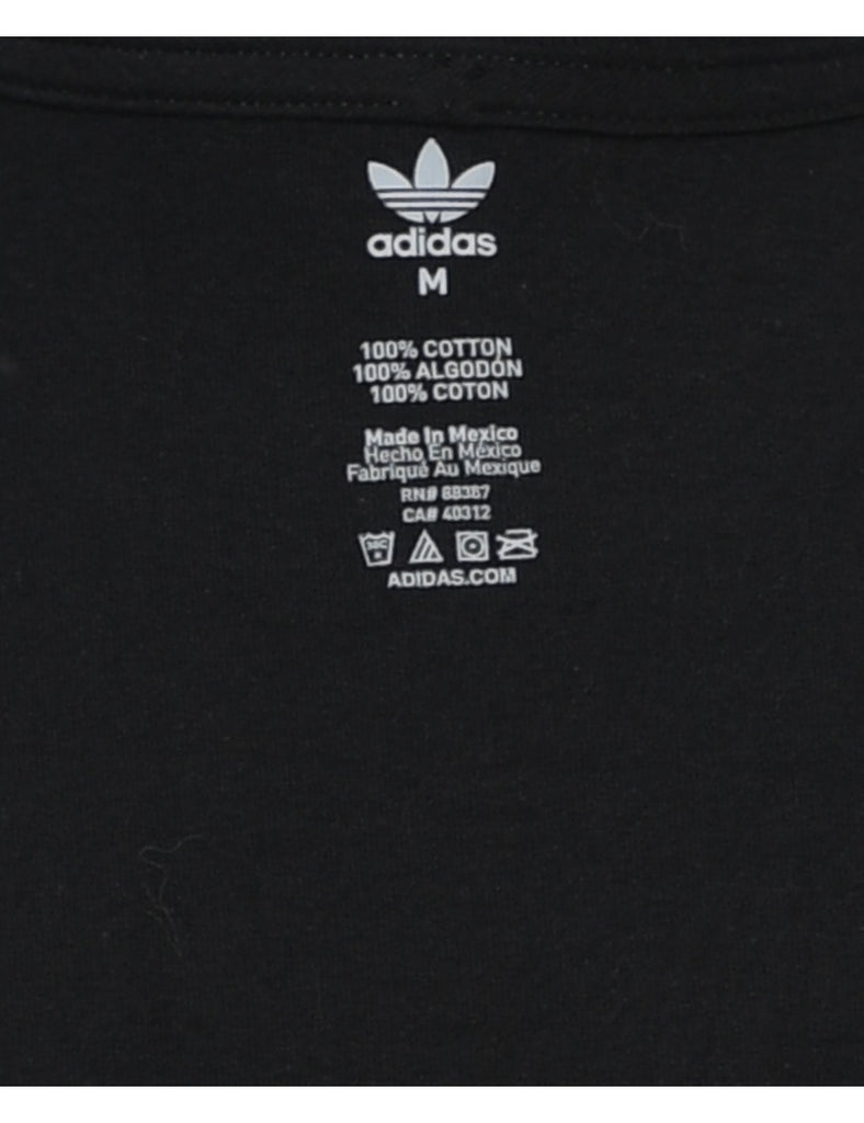 Adidas Black, Red & Blue Printed T-shirt - M