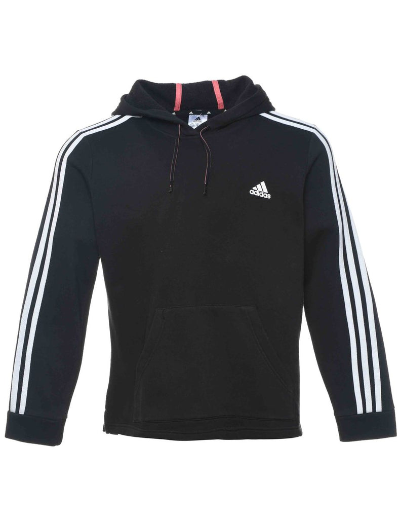 Adidas Black & White Contrast Hooded Sweatshirt - M