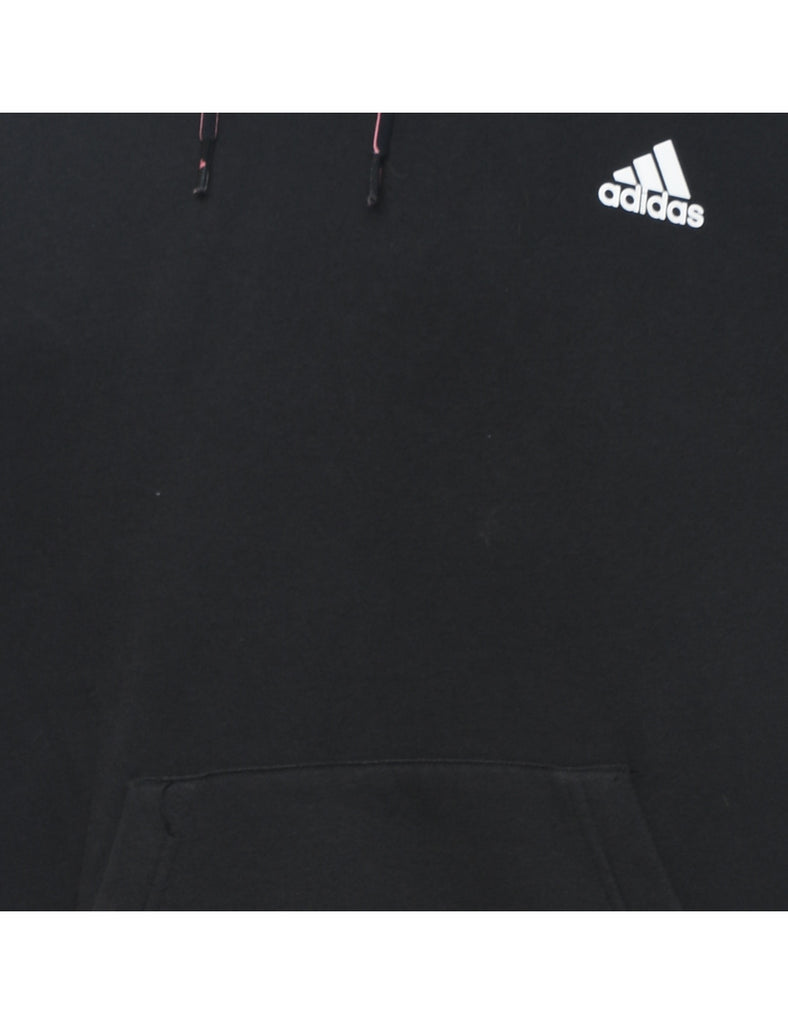 Adidas Black & White Contrast Hooded Sweatshirt - M