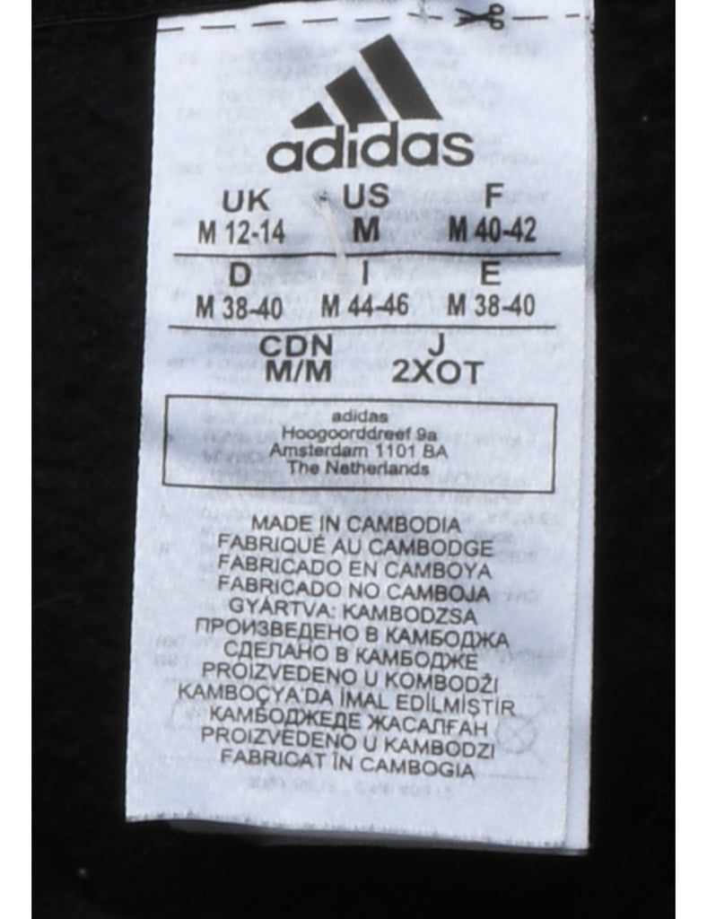 Adidas Black & White Contrast Hooded Sweatshirt - M