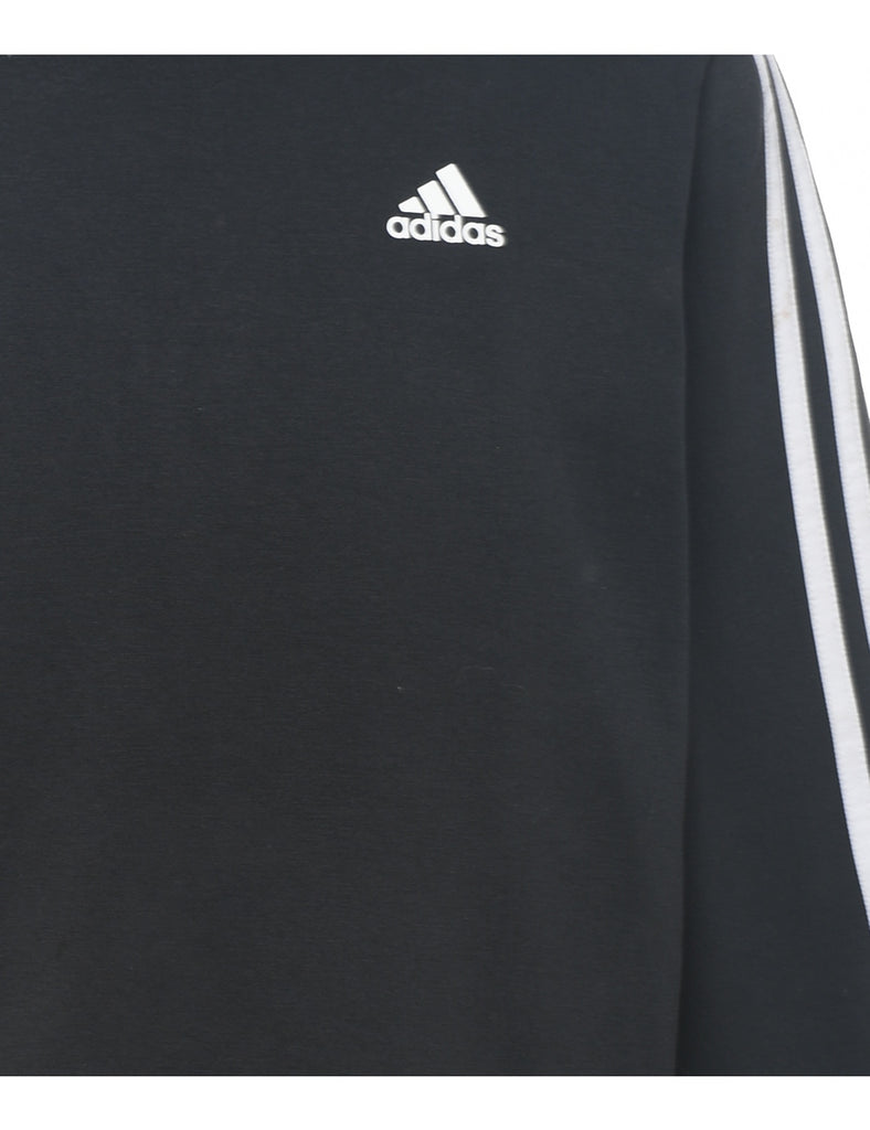 Adidas Black & White Contrast Plain Sweatshirt - M