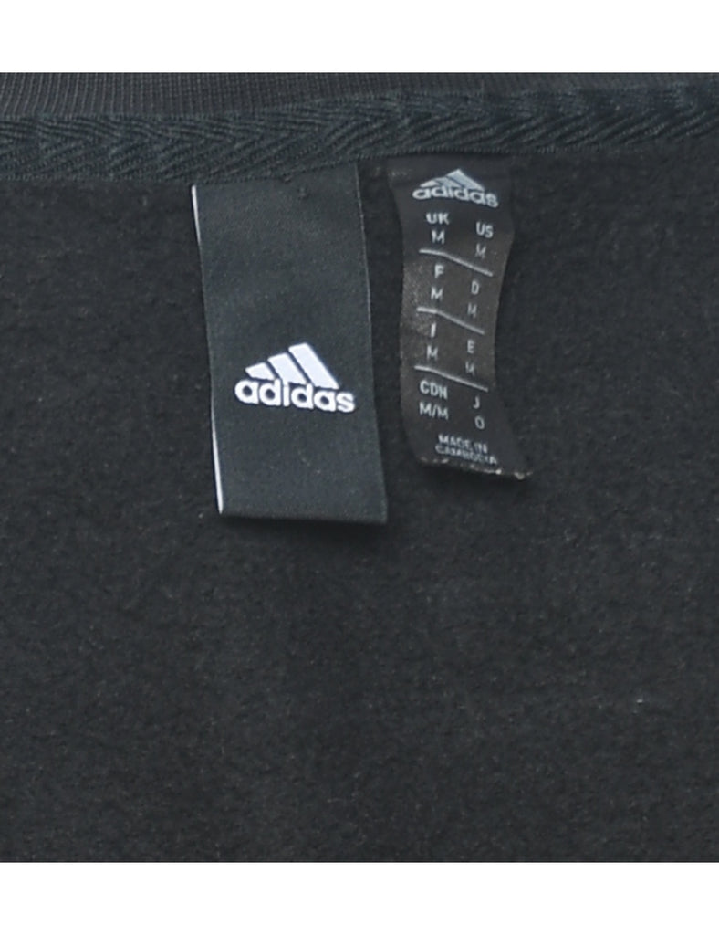 Adidas Black & White Contrast Plain Sweatshirt - M