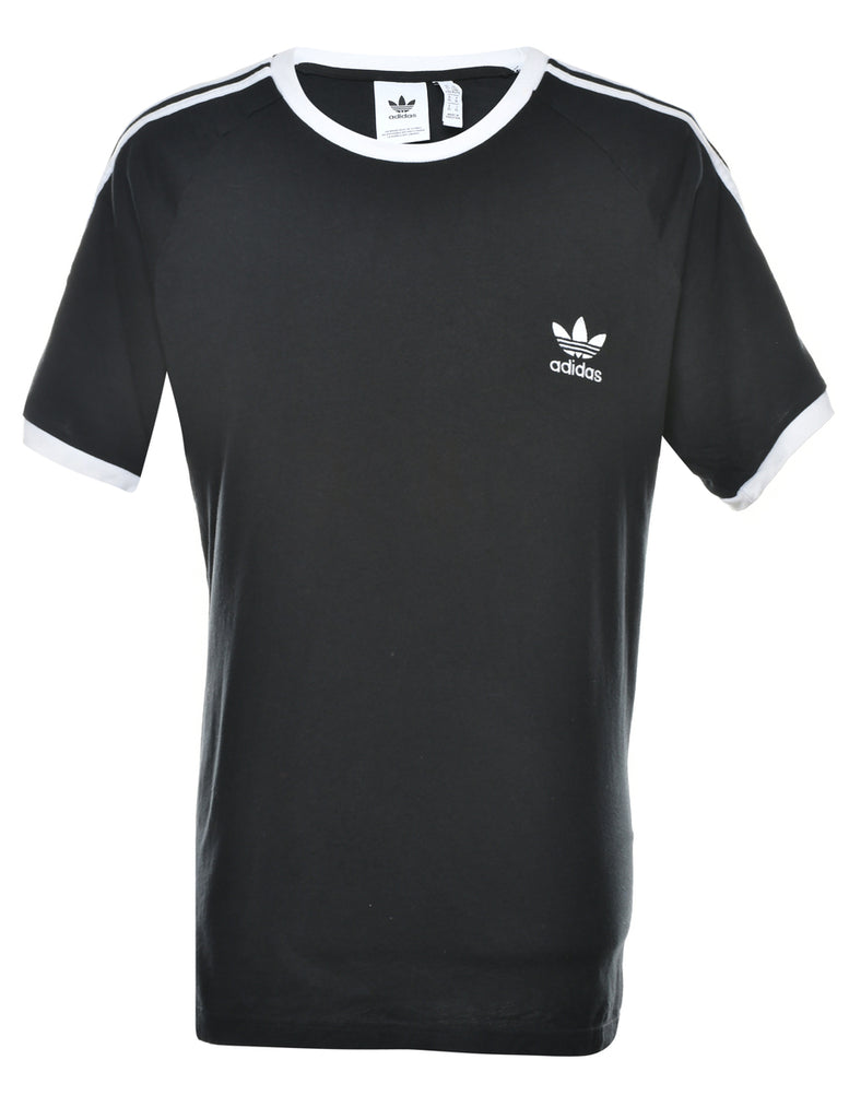 Adidas Black & White Ringer Neck T-shirt - XL