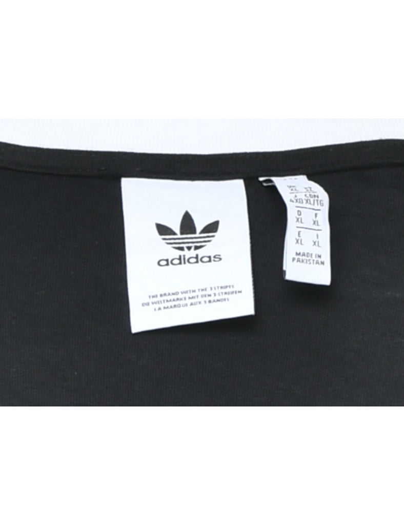Adidas Black & White Ringer Neck T-shirt - XL