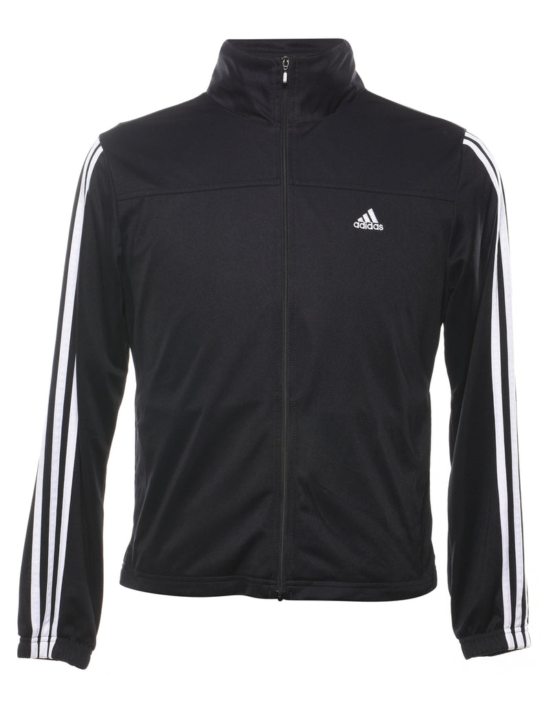 Adidas Black & White Three-Stripe Track Top - M