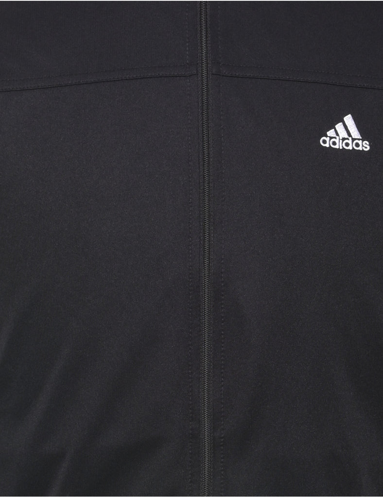 Adidas Black & White Three-Stripe Track Top - M