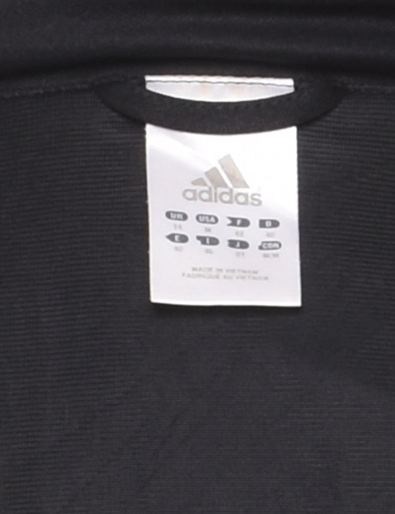 Adidas Black & White Three-Stripe Track Top - M