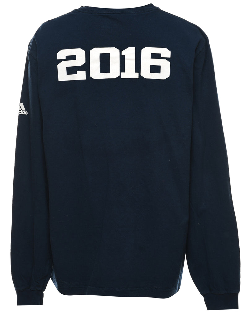 Adidas CMS Volleyball Navy & White Printed T-shirt - L