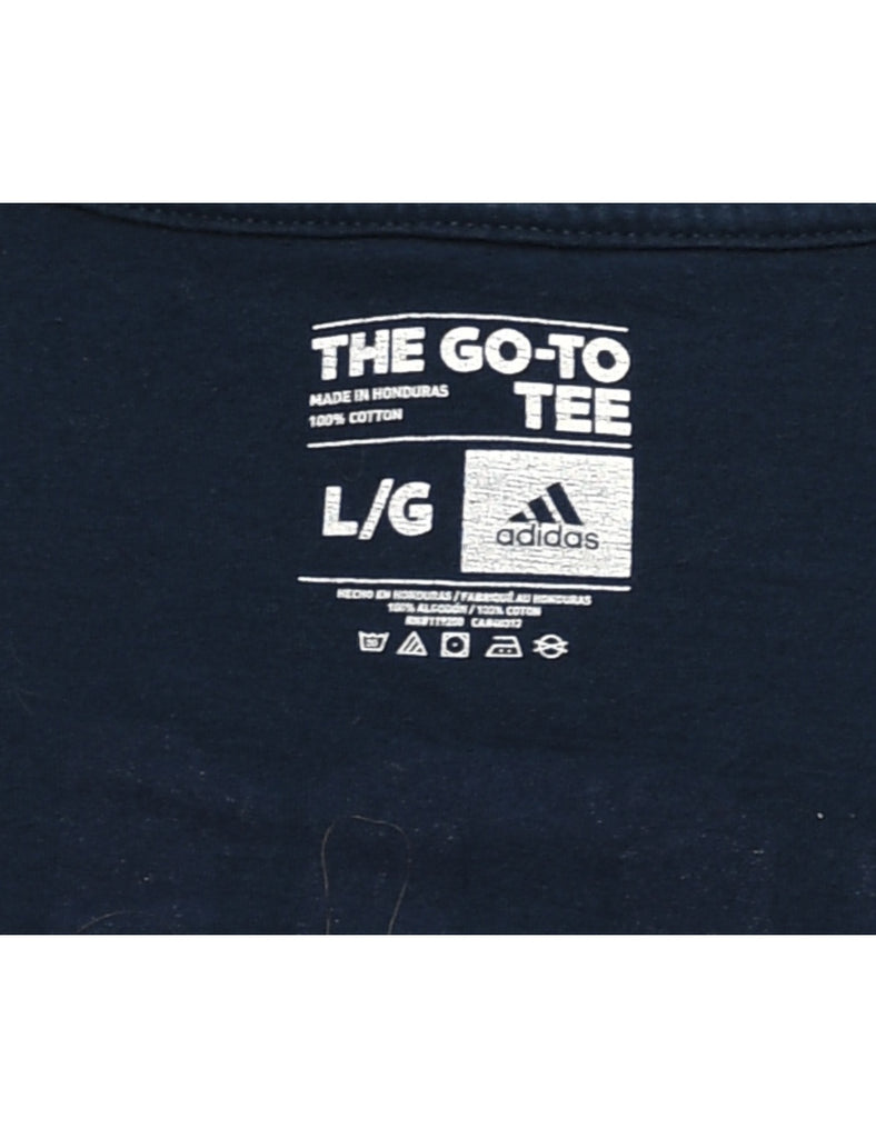 Adidas CMS Volleyball Navy & White Printed T-shirt - L
