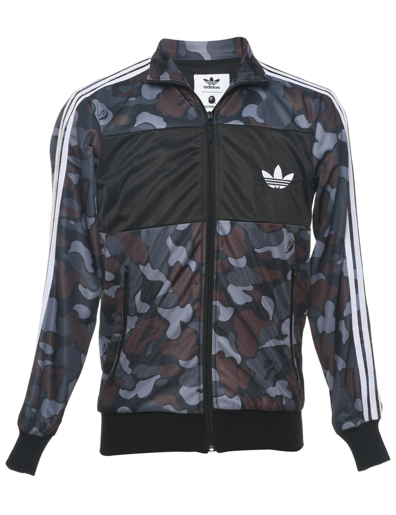 Adidas Grey Camouflage Design Track Top - M
