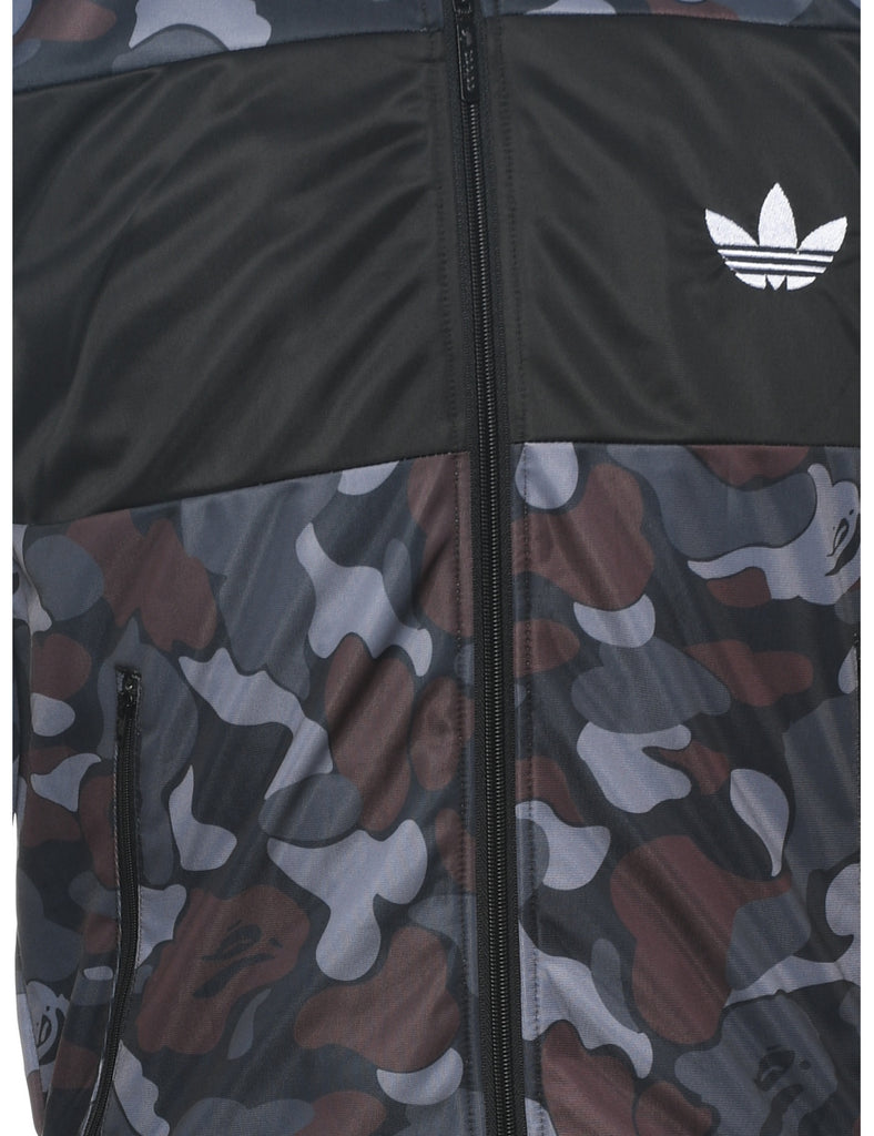 Adidas Grey Camouflage Design Track Top - M