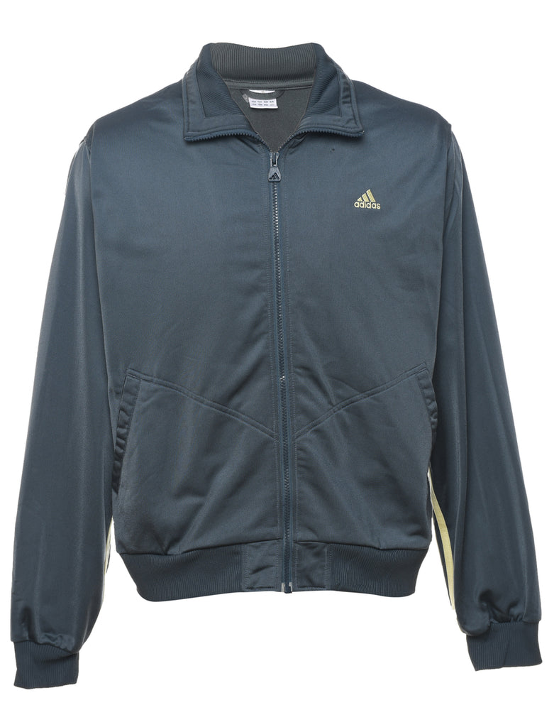 Adidas Grey Three-Stripe Track Top - XL