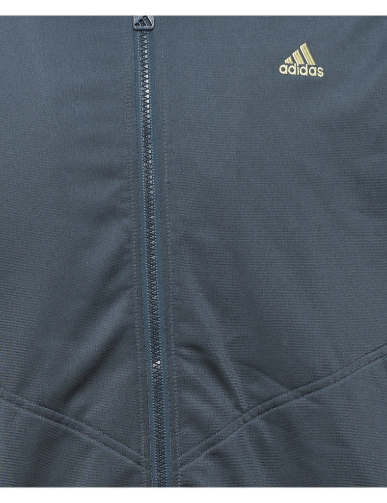 Adidas Grey Three-Stripe Track Top - XL
