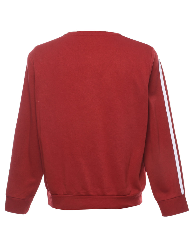 Adidas Maroon & White Contrast Sweatshirt - XXL