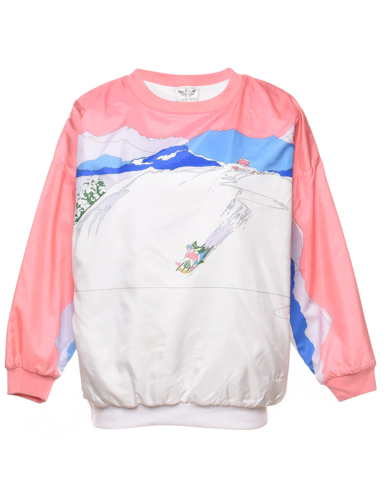 Adidas Printed 1980s Ski Design Sweatshirt - L