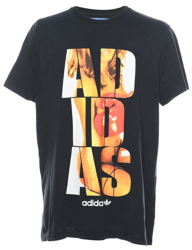 Adidas Printed Black T-shirt - XL