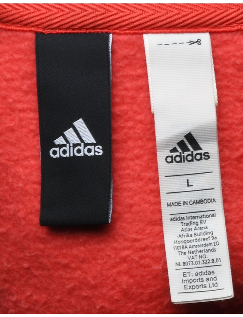Adidas Red Classic Hoodie - L