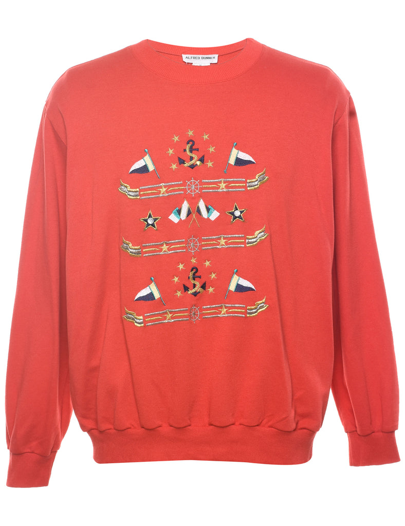 Alfred Dunner Embroidered Red Sweatshirt - XL