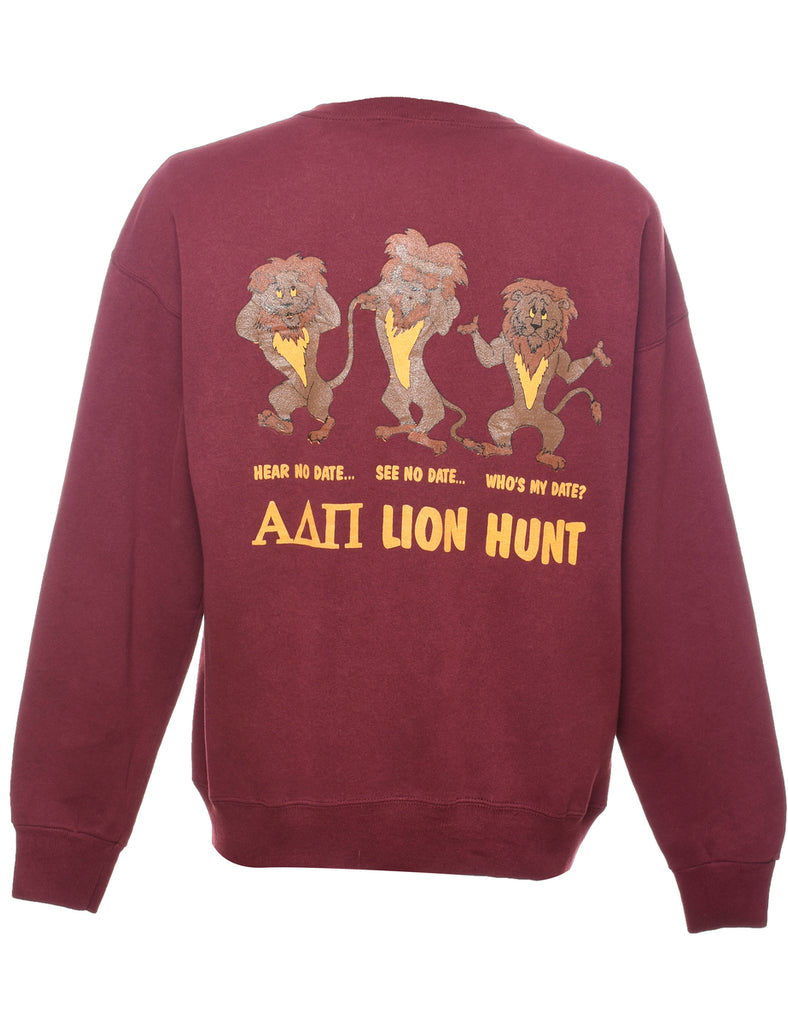 Alpha Delta Pi Lion Hunt Printed Sweatshirt - L