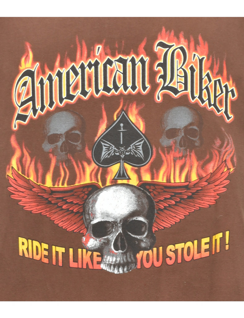American Biker Printed T-shirt - M