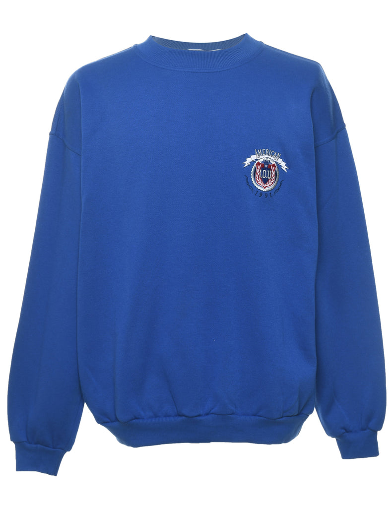 American Tradition Printed Blue & Red Sweatshirt - XXL