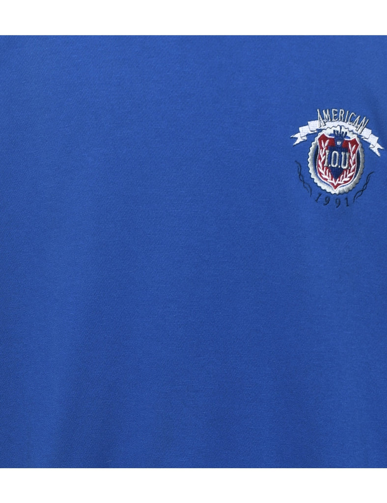 American Tradition Printed Blue & Red Sweatshirt - XXL