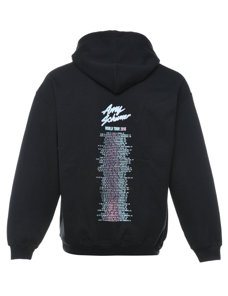 Amy Schumer Black Printed Hoodie - L