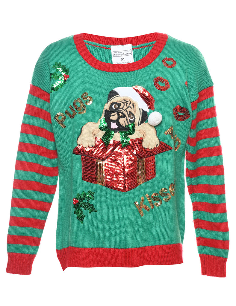 Animal Design Christmas Jumper - M