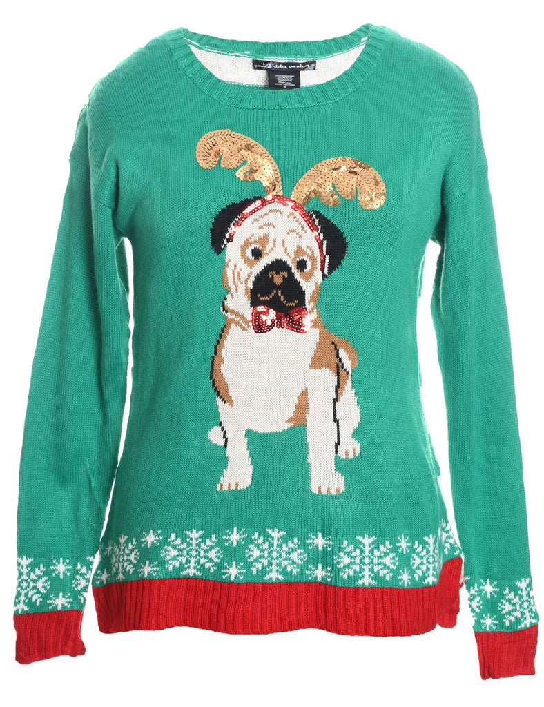 Animal Design Christmas Jumper - M
