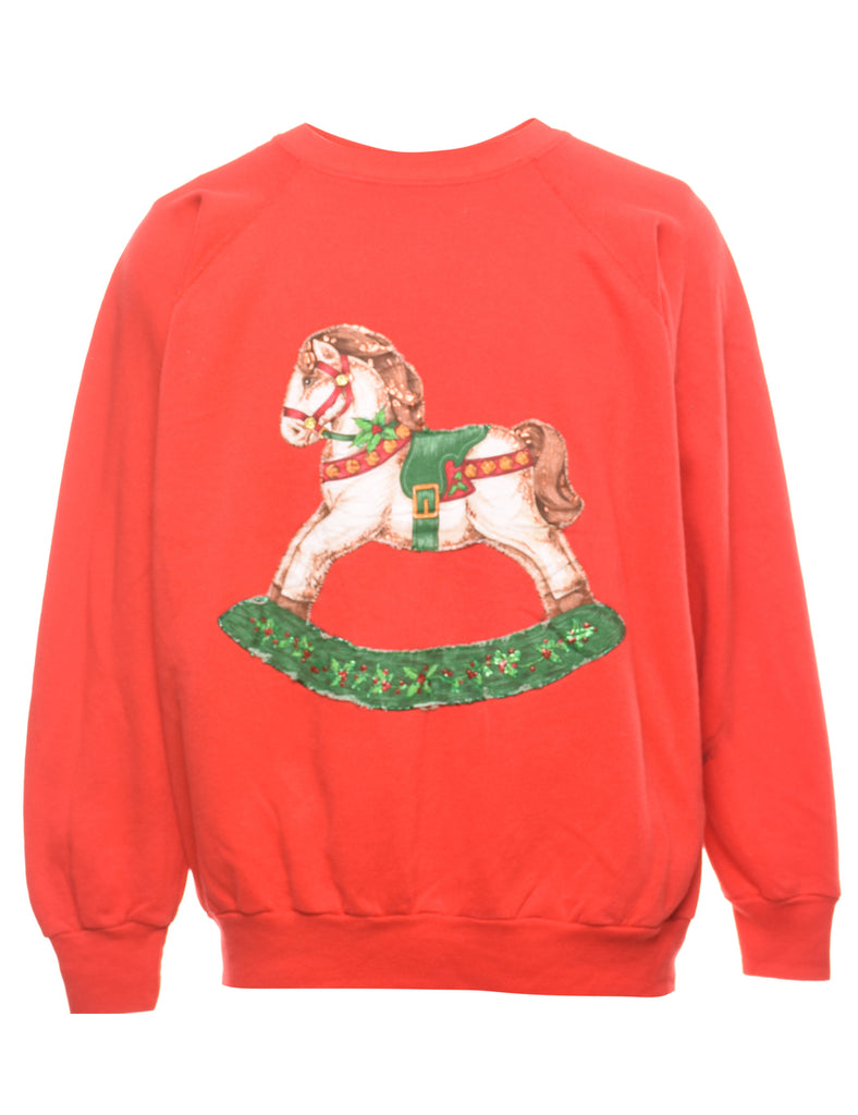 Animal Design Christmas Sweatshirt - L