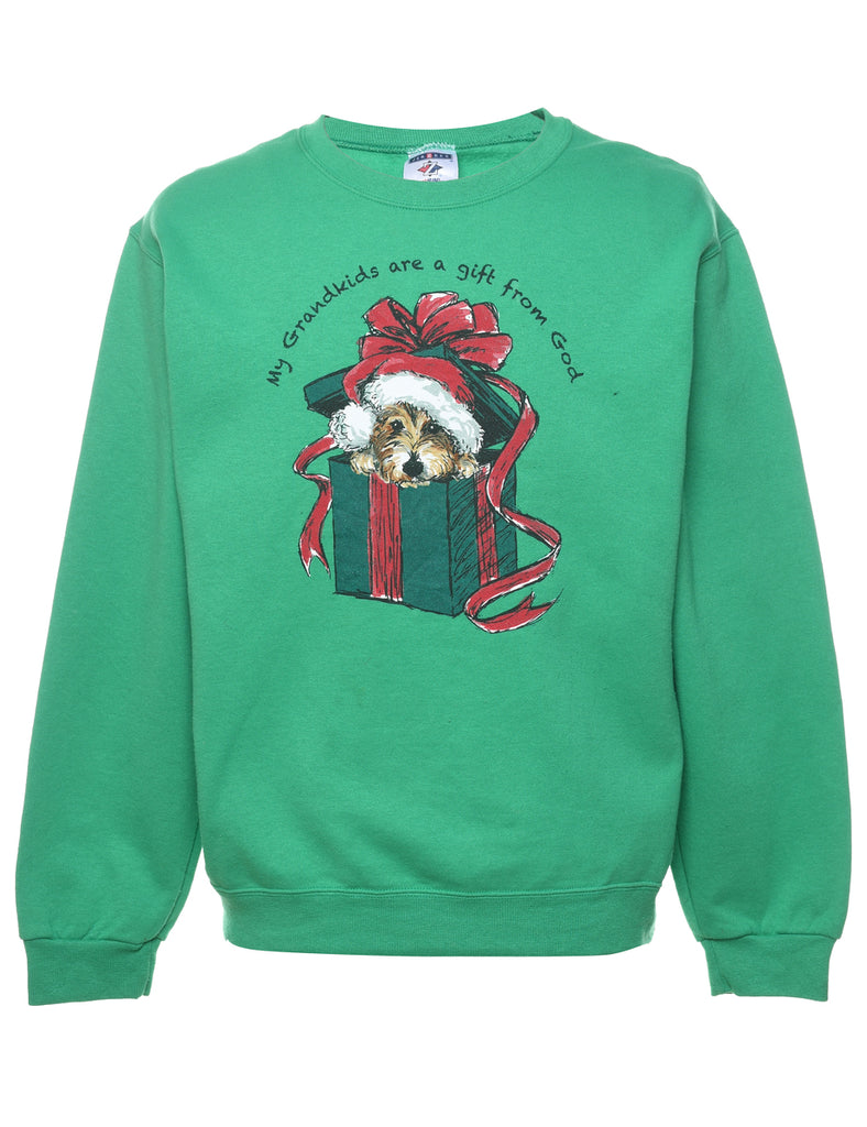 Animal Design Christmas Sweatshirt - M