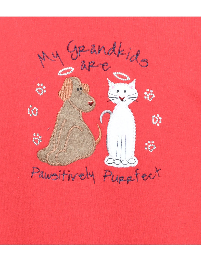 Animal Design Christmas Sweatshirt - M