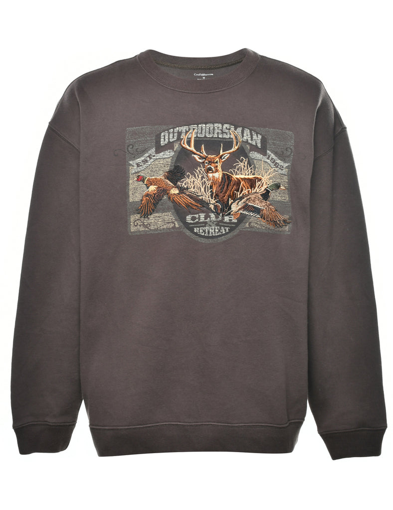 Animal Print Outdoorsman Printed Sweatshirt - M