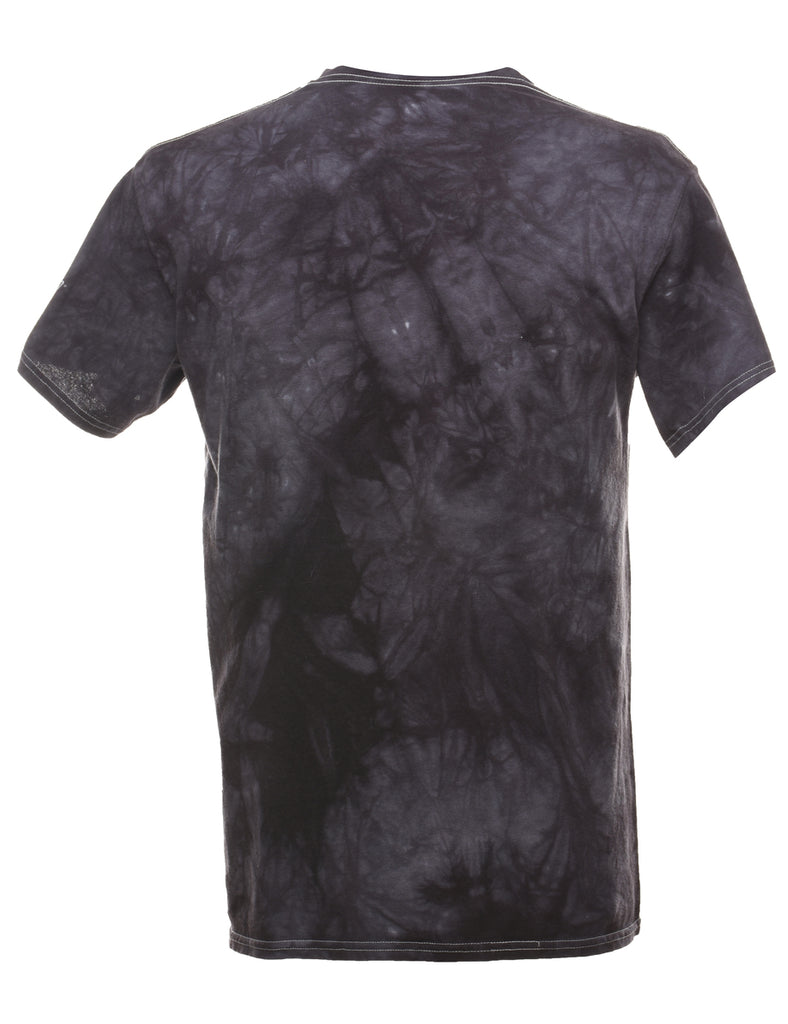 Aquarium Tie Dye Octopus & Ship Design T-Shirt - M