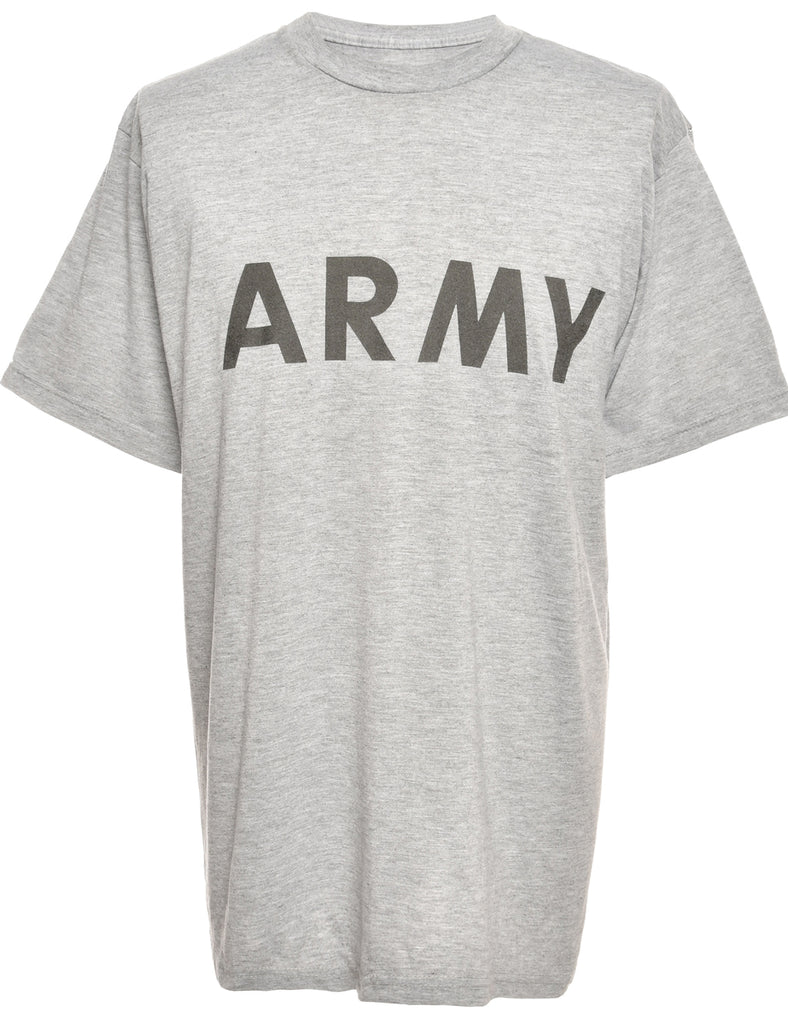 Army Grey Printed T-shirt - M