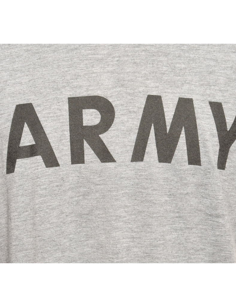 Army Grey Printed T-shirt - M