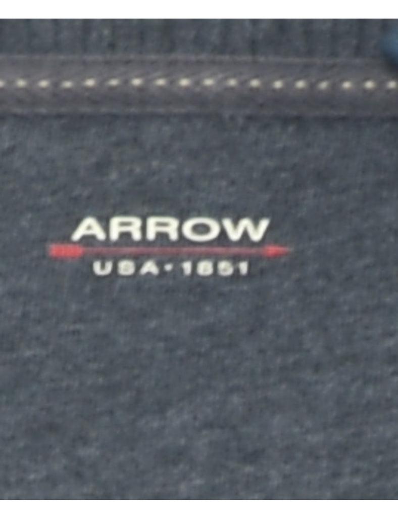 Arrow Plain Maroon Quarter-Zip Sweatshirt - S