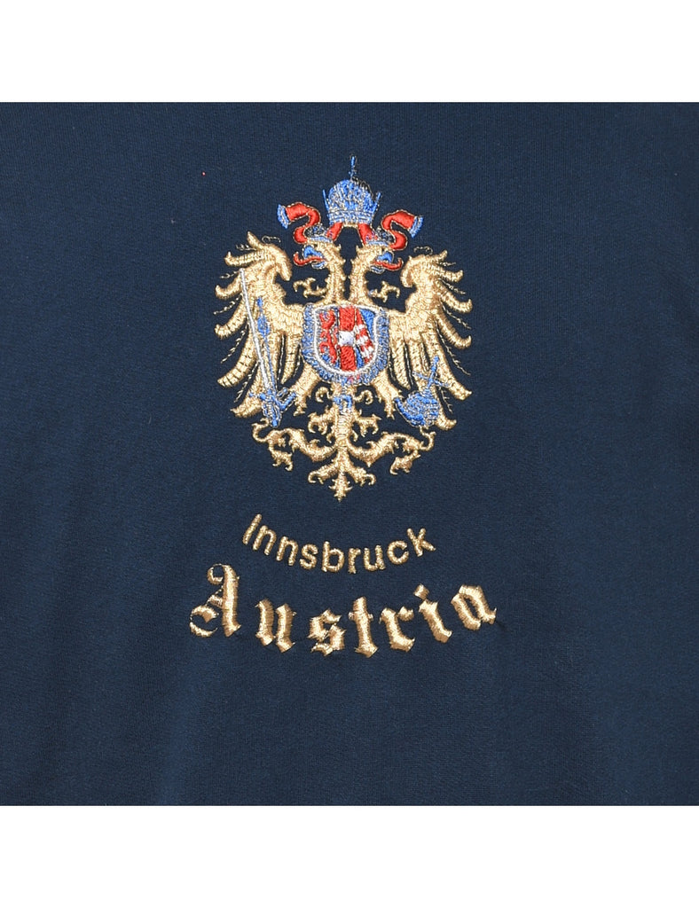 Austria Navy Embroidered Sweatshirt - L