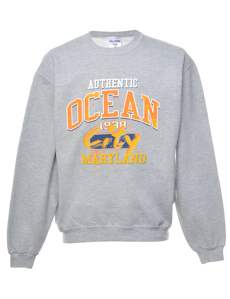 Authentic Ocean Printed Sweatshirt - M