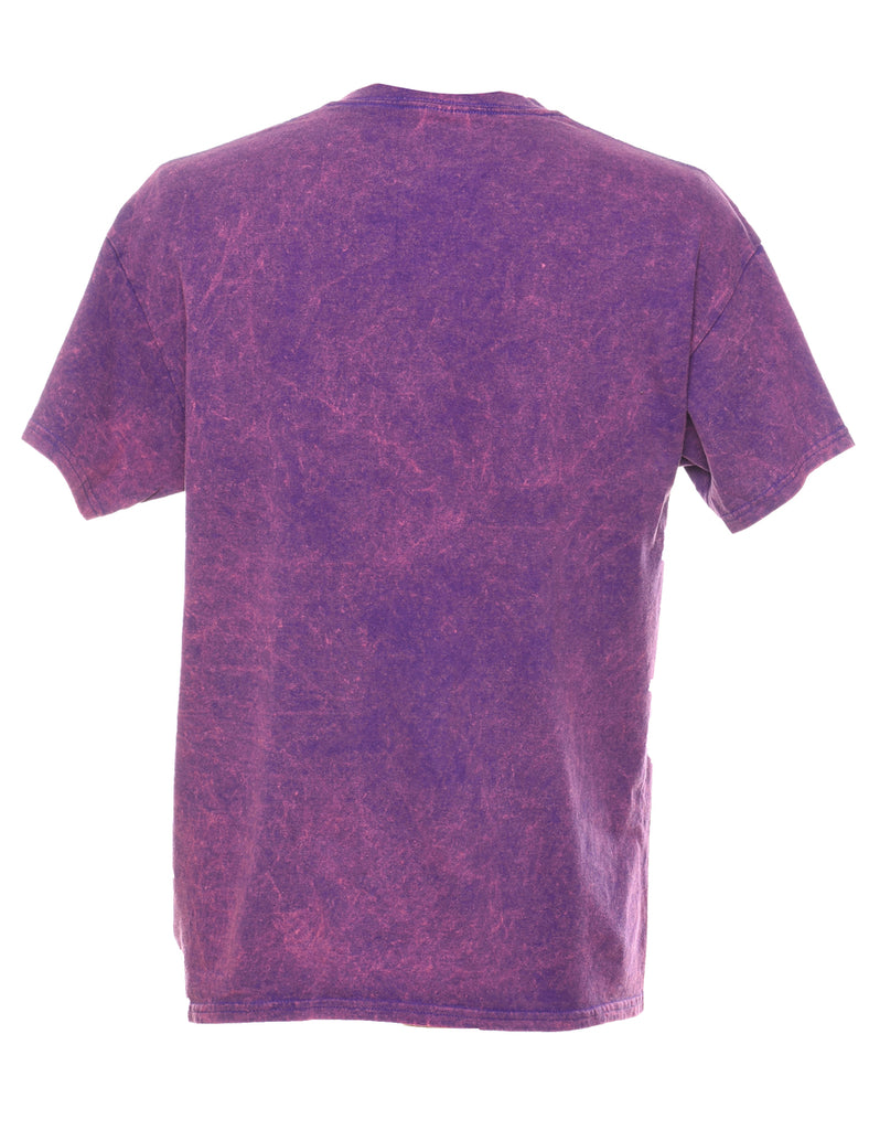 Aztec Print Tie Dye Purple T-shirt - L