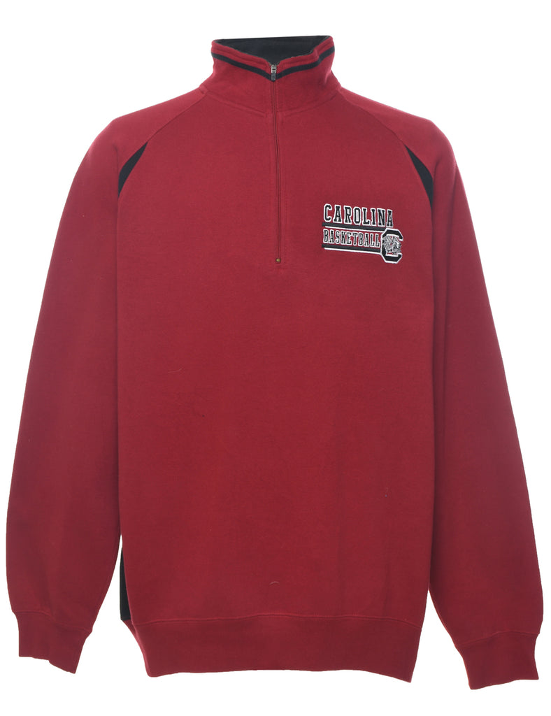 Basketball Embroidered Marooon Sweatshirt - M