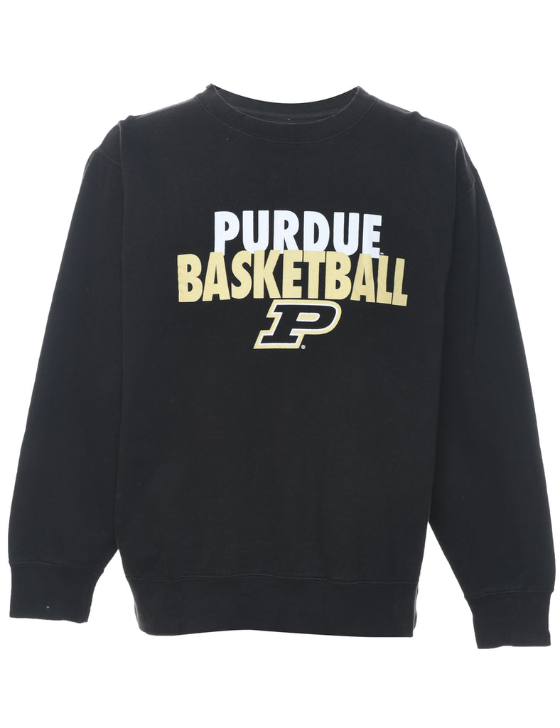 Basketball Printed Black Sweatshirt - L