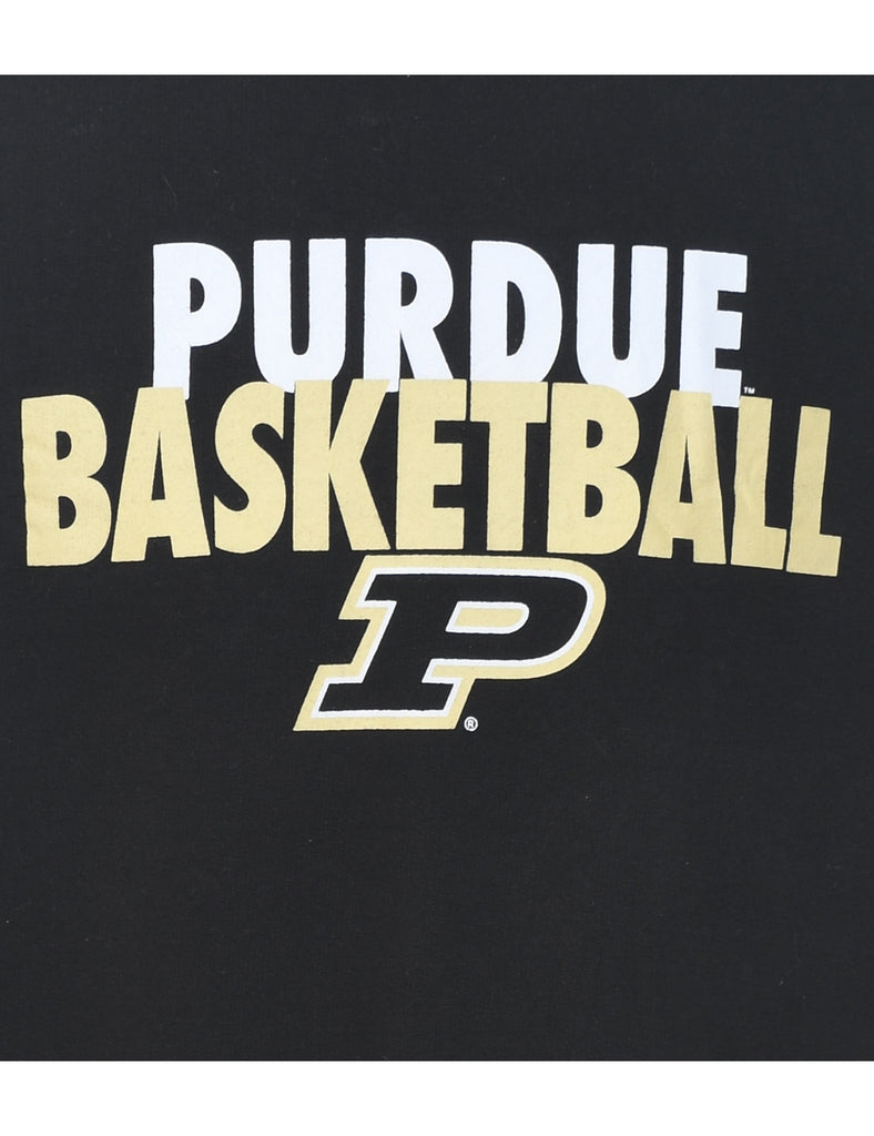 Basketball Printed Black Sweatshirt - L