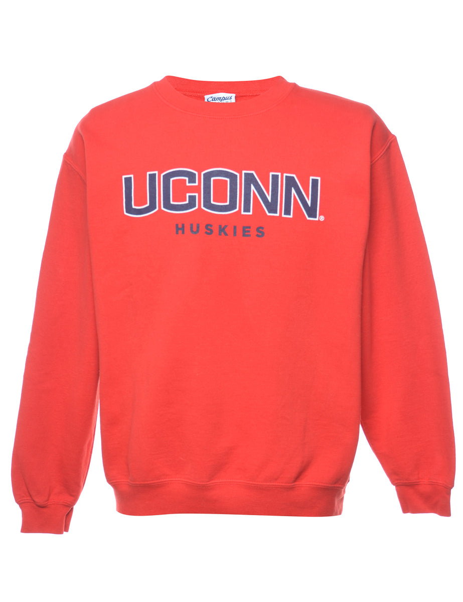 Unisex Basketball Uconn Huskies Printed Sweatshirt Red, S