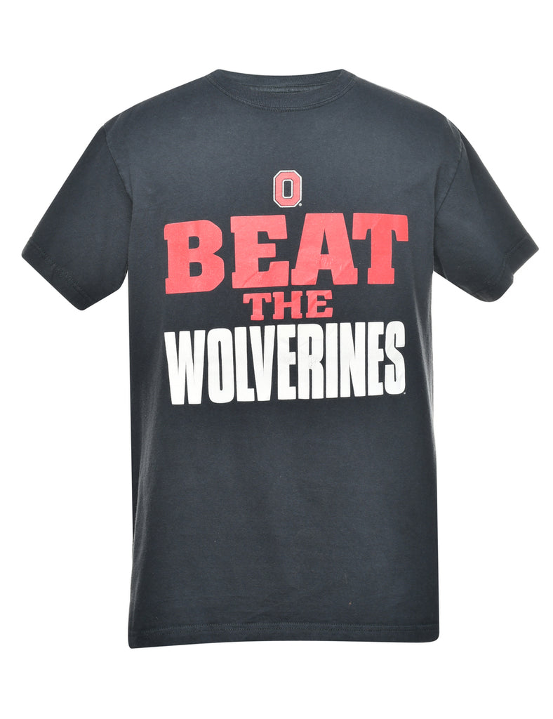 Beat The Wolverines Printed T-shirt - M